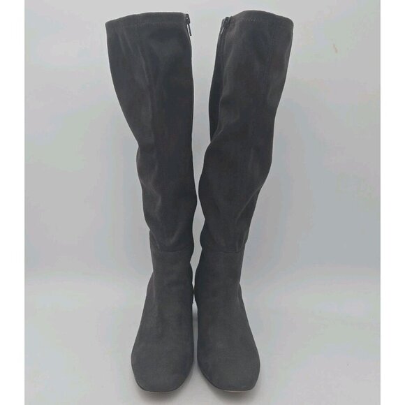 Ann Taylor Gray Grey Faux Suede Camden Knee High Block Heel Boots 10 M Womens Ta main image 9
